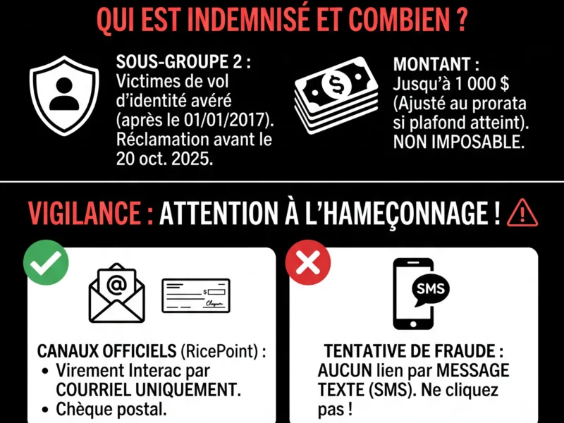 Infografica: Action collective Desjardins : les virements d'indemnisation arrivent