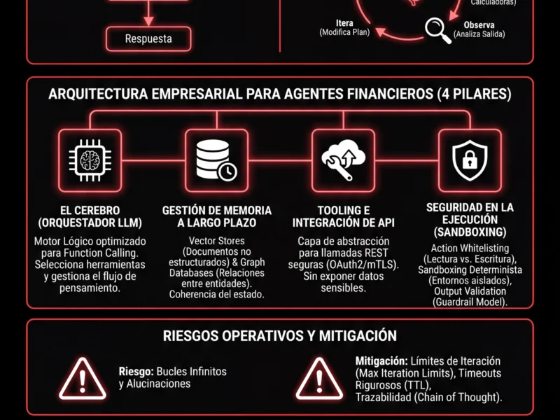 Infografica: Agentes de IA Aut&oacute;nomos en Finanzas: Gu&iacute;a T&eacute;cnica y Riesgos 2026