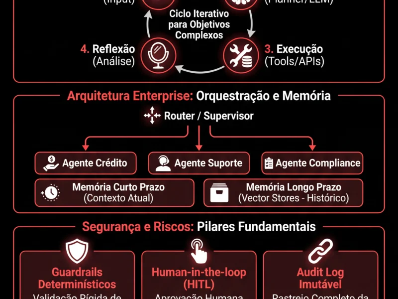 Infografica: Agentes de IA Aut&oacute;nomos nas Finan&ccedil;as: Guia para uma Arquitetura Segura