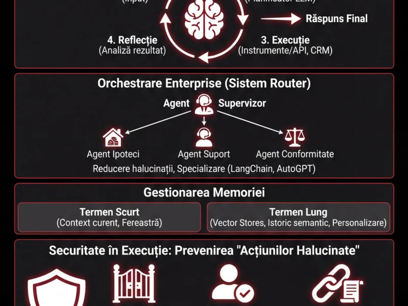 Infografica: Agenți AI Autonomi &icirc;n Finanțe: Ghid pentru o Arhitectură Sigură