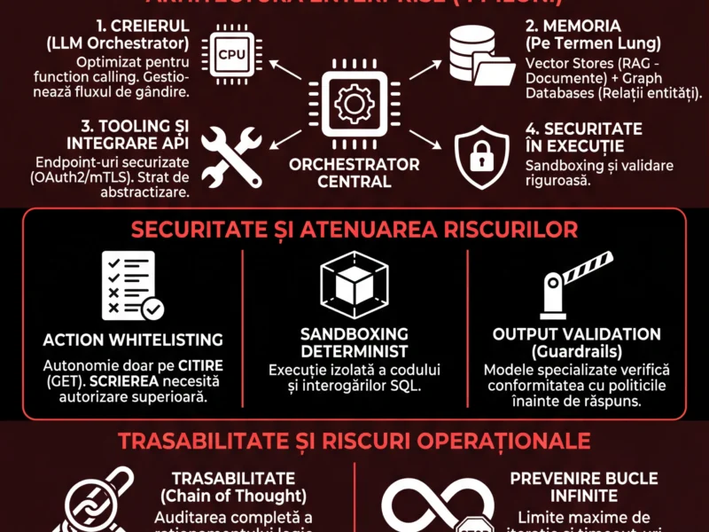Infografica: Agenți AI Autonomi &icirc;n Finanțe: Ghid Tehnic și Riscuri 2026