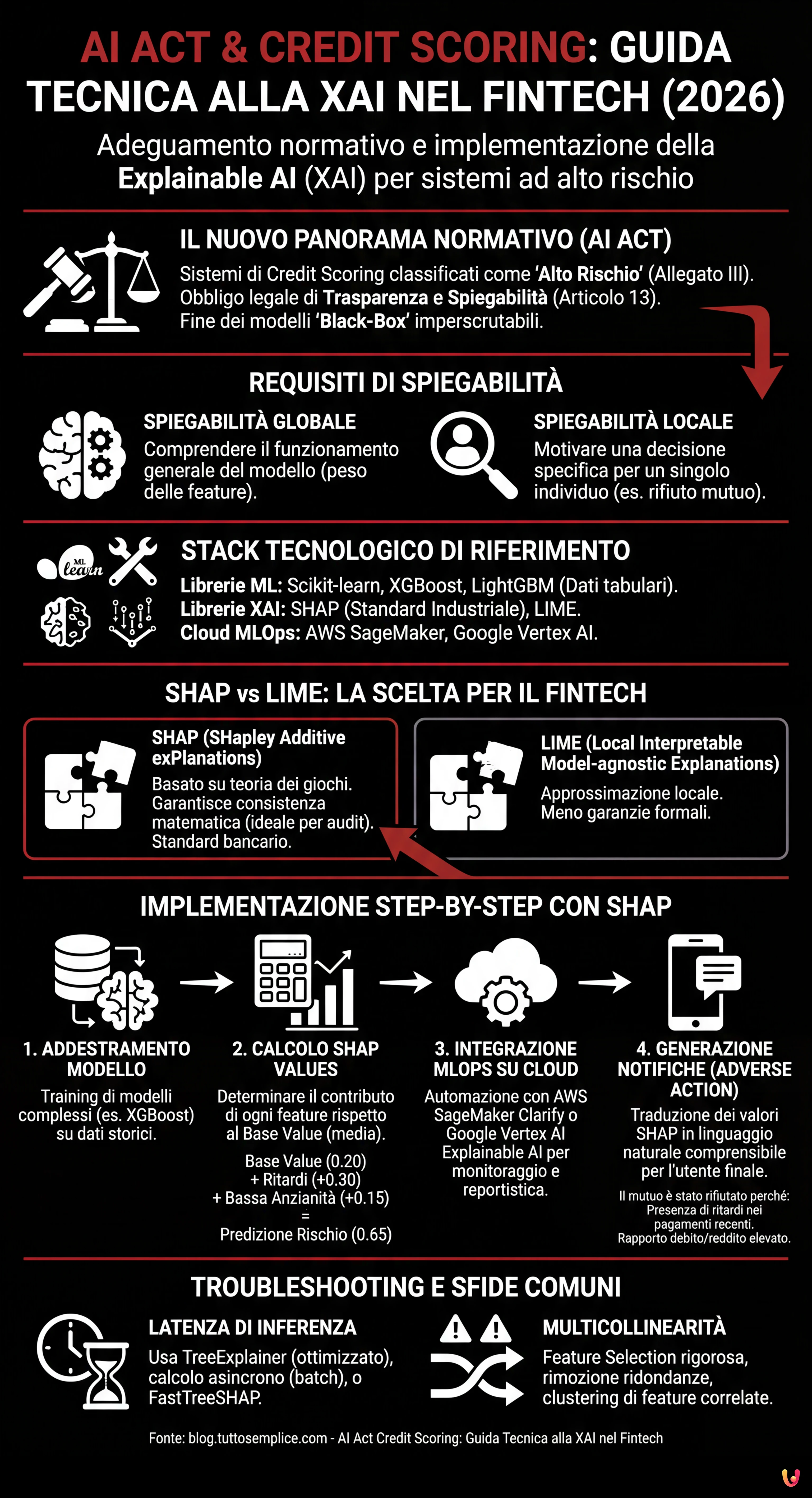 AI Act Credit Scoring: Guida Tecnica alla XAI nel Fintech - Infografica riassuntiva