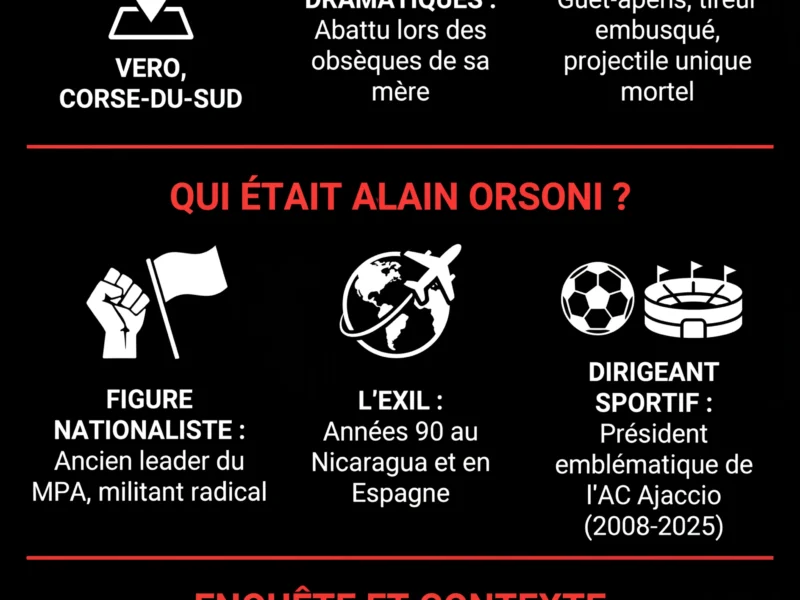 Infografica: Alain Orsoni assassin&eacute; : l'ex-leader nationaliste abattu en Corse