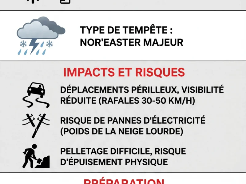 Infografica: Alerte M&eacute;t&eacute;o : Une temp&ecirc;te hivernale majeure frappe les Maritimes
