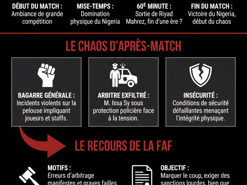 Infografica: Alg&eacute;rie-Nigeria : La FAF d&eacute;pose un recours apr&egrave;s le chaos de Marrakech !