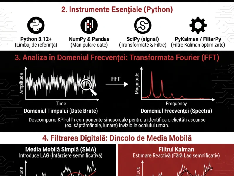 Infografica: Analiza Seriilor de Timp: Procesarea Semnalelor pentru KPI-urile Companiei