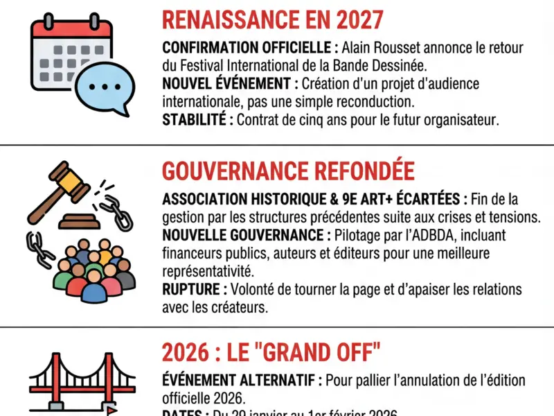 Infografica: Angoul&ecirc;me : Le Festival de la BD rena&icirc;t pour 2027, l'association historique &eacute;cart&eacute;e