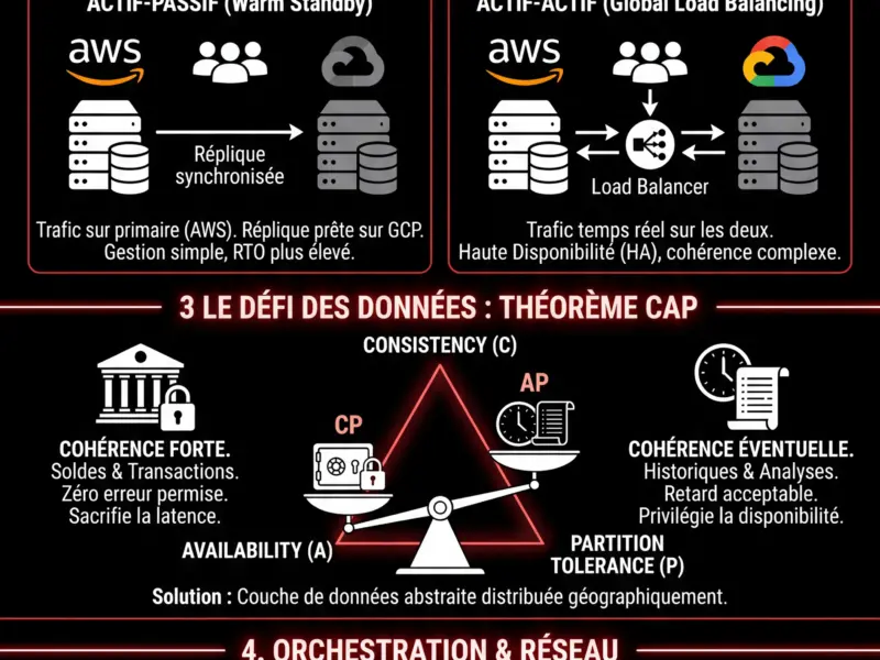 Infografica: Architecture Multi-Cloud Bancaire : Guide Technique AWS et GCP (2026)