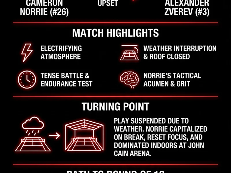 Infografica: Australian Open 2026: Cameron Norrie Stuns Alexander Zverev in Dramatic Showdown