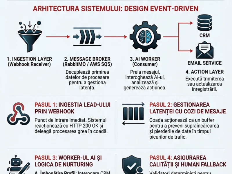 Infografica: Automatizarea Lead Nurturing: Ghid Tehnic pentru CRM, AI și Webhook-uri