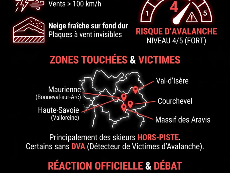 Infografica: Avalanches : week-end noir dans les Alpes, le bilan grimpe &agrave; six morts