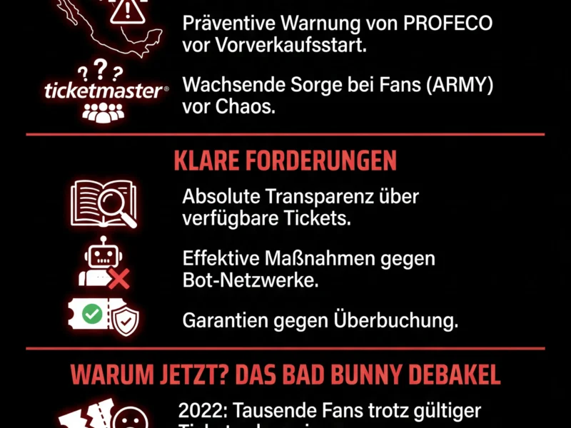 Infografica: BTS-Tour 2026: Mexiko fordert Transparenz von Ticketmaster