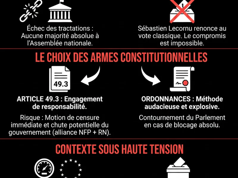 Infografica: Budget 2026 : Vers un passage en force ? Macron et Lecornu mobilisent le gouvernement
