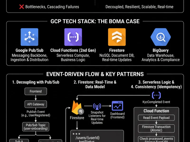 Infografica: Building a Fintech CRM: Event-Driven Architecture on Google Cloud