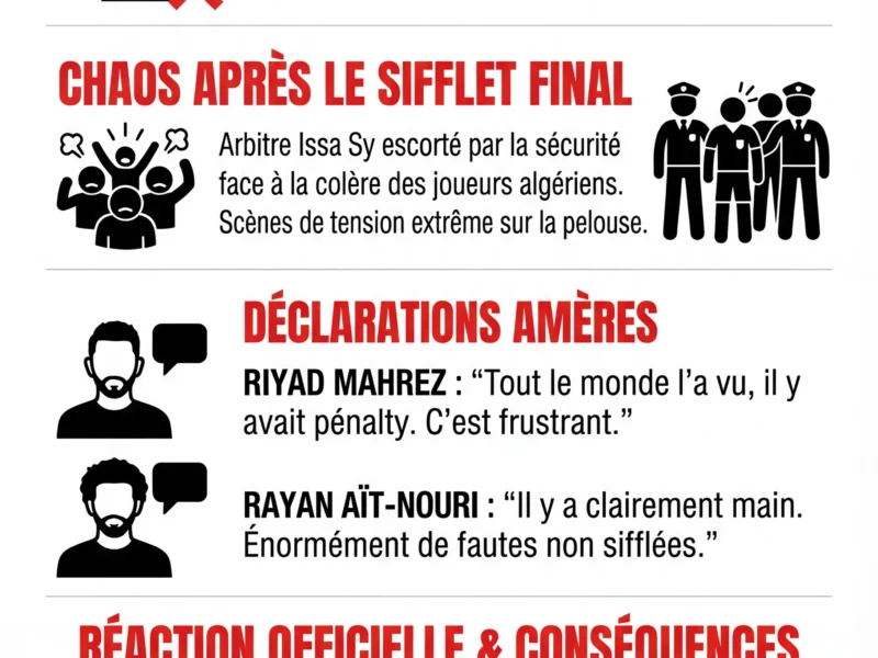 Infografica: CAN 2025 : L'Alg&eacute;rie &eacute;limin&eacute;e et furieuse contre l'arbitrage