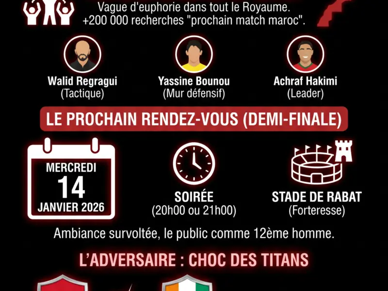 Infografica: CAN 2025 : Le Maroc en demi-finale, tout savoir sur le prochain choc des Lions