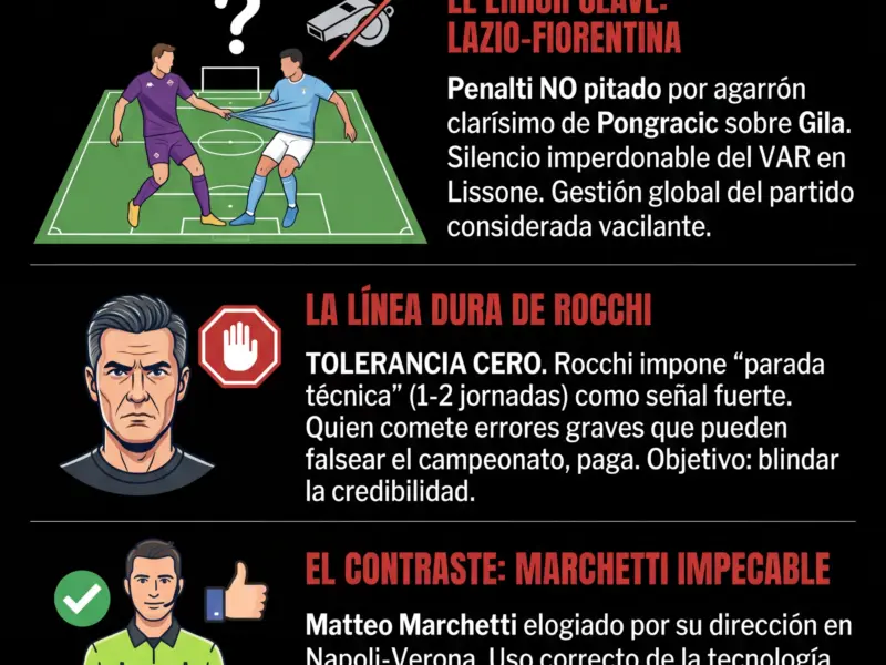 Infografica: Caos Arbitral en la Serie A: Sozza Suspendido, Tensi&oacute;n por las Nubes
