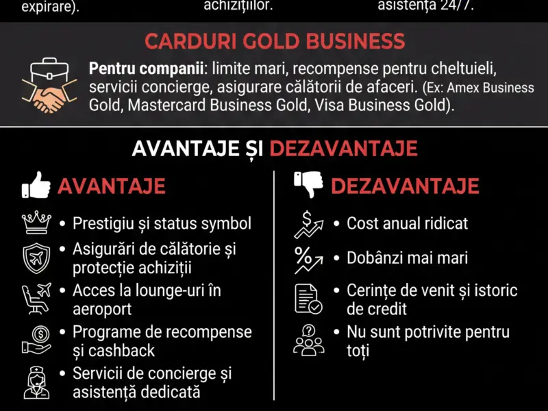 Infografica: Cardul de Credit Gold: merită? Descoperă avantajele și dezavantajele