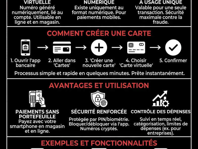 Infografica: Carte de cr&eacute;dit virtuelle : qu'est-ce que c'est, comment &ccedil;a marche et comment l'utiliser