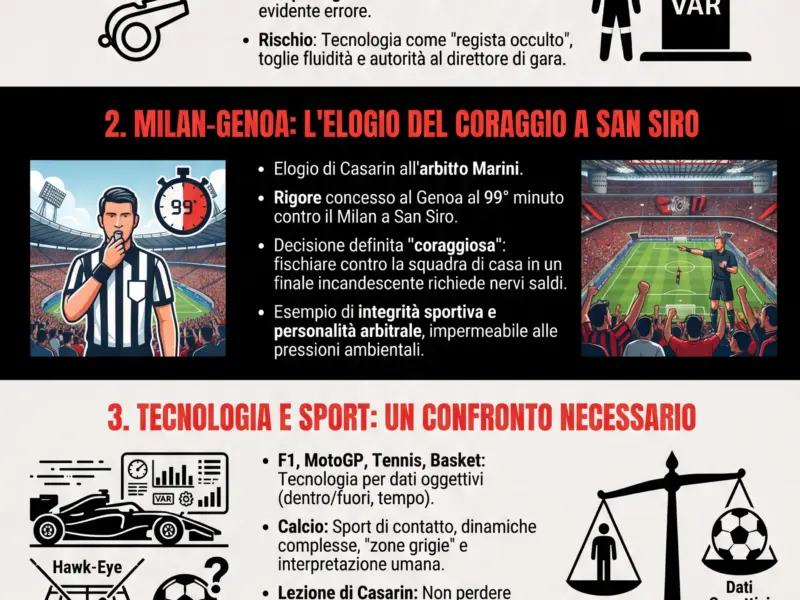 Infografica: Casarin and the Referee Chaos: VAR Rules, but Marini Has Courage