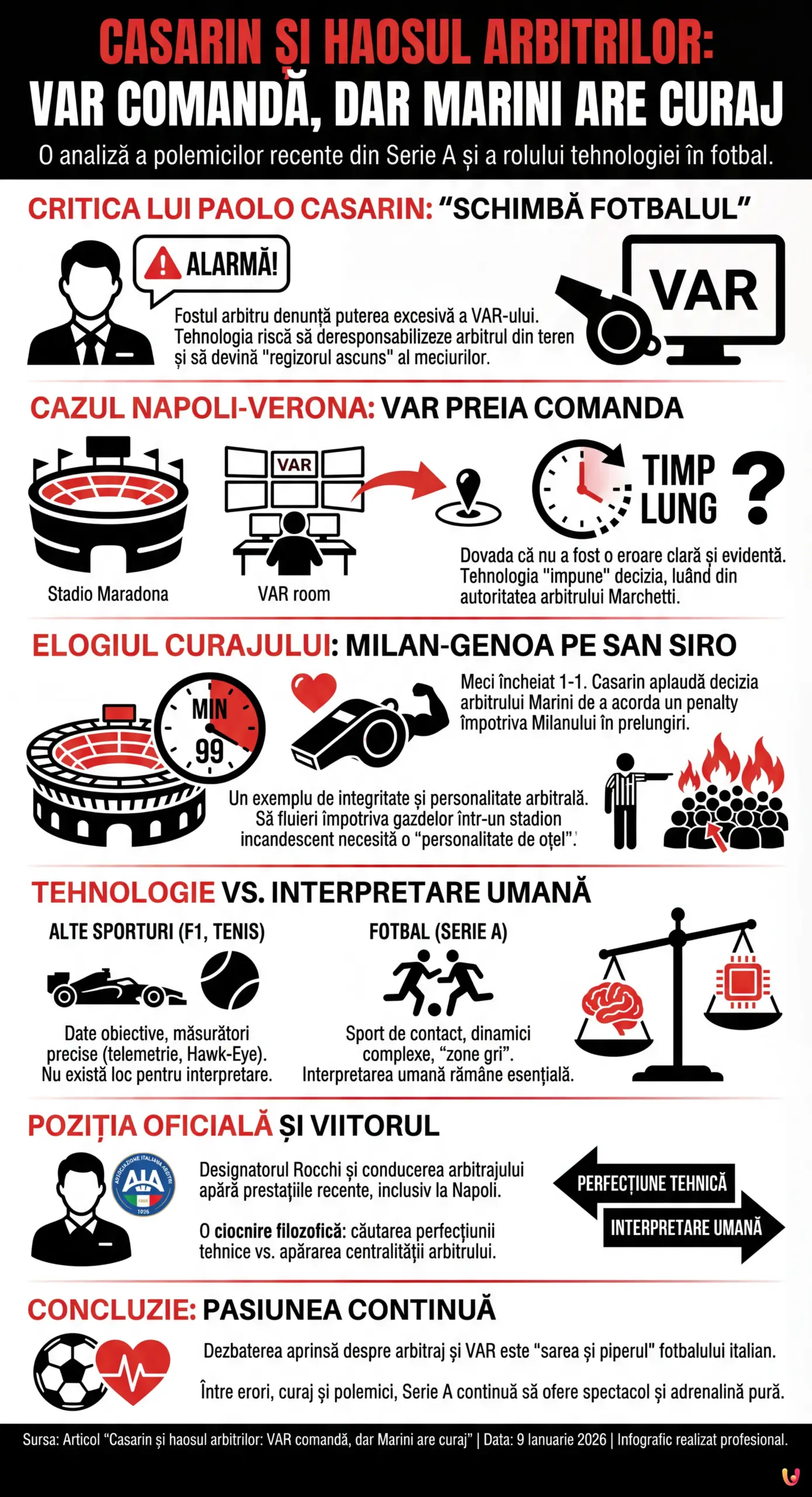 Casarin și haosul arbitrilor: VAR comandă, dar Marini are curaj - Infografica riassuntiva