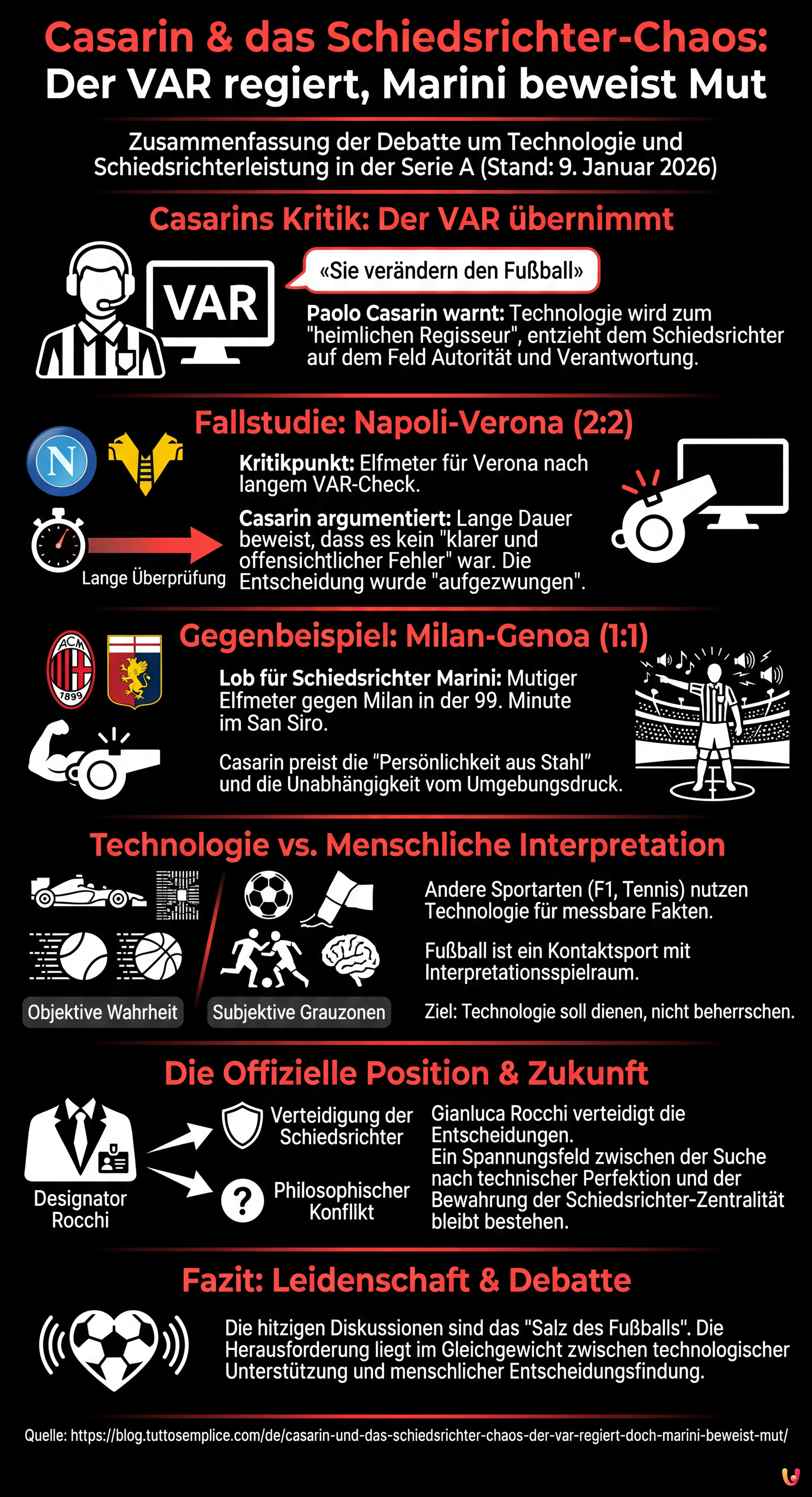 Casarin und das Schiedsrichter-Chaos: Der VAR regiert, doch Marini beweist Mut - Infografica riassuntiva