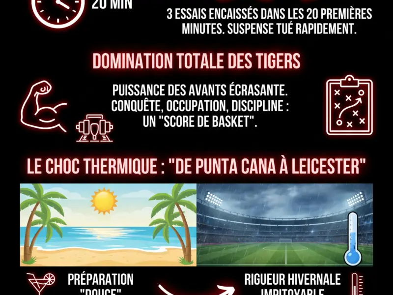 Infografica: Champions Cup : Leicester &eacute;crase Bayonne (57-14), le naufrage anglais