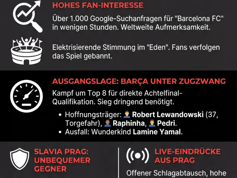 Infografica: Champions League LIVE: Slavia Prag gegen FC Barcelona elektrisiert die Fans