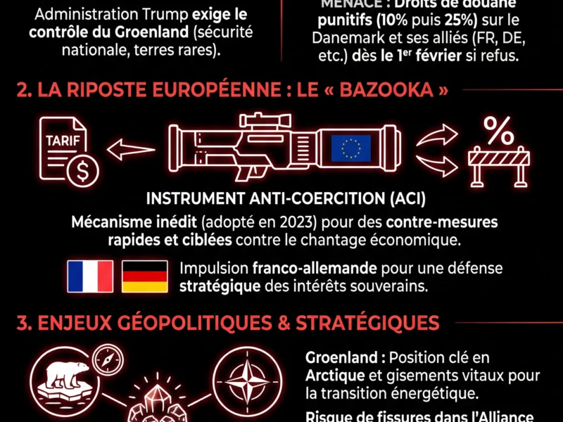 Infografica: Commerce : L'Europe arme son &laquo; bazooka &raquo; face &agrave; l'ultimatum am&eacute;ricain sur le Groenland