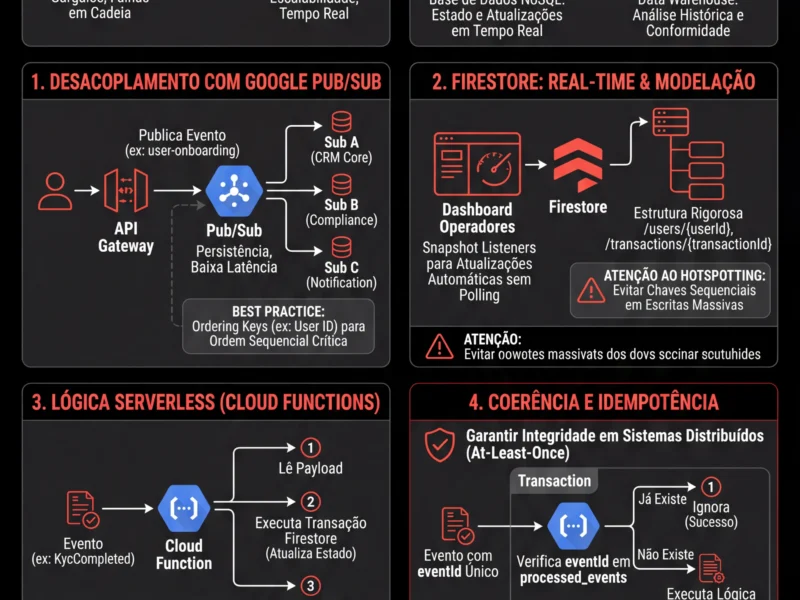 Infografica: Construir um CRM Fintech: Arquitetura Event-Driven na Google Cloud