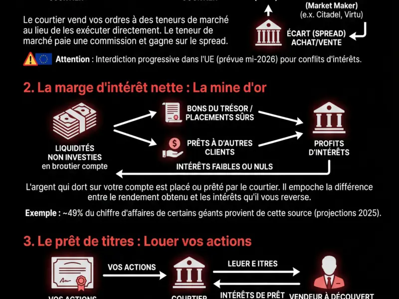 Infografica: Courtiers en ligne : comment gagnent-ils de l'argent sans commissions ?