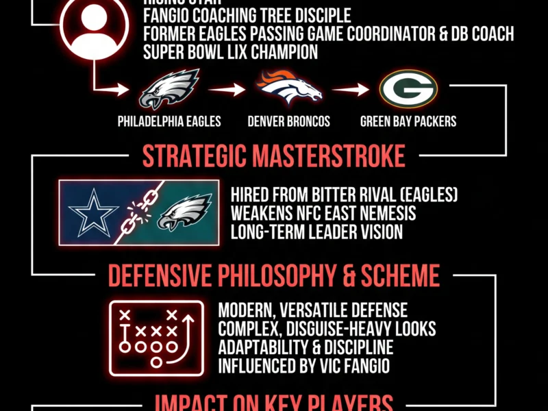 Infografica: Cowboys Set to Hire Rising Star Christian Parker as Defensive Coordinator