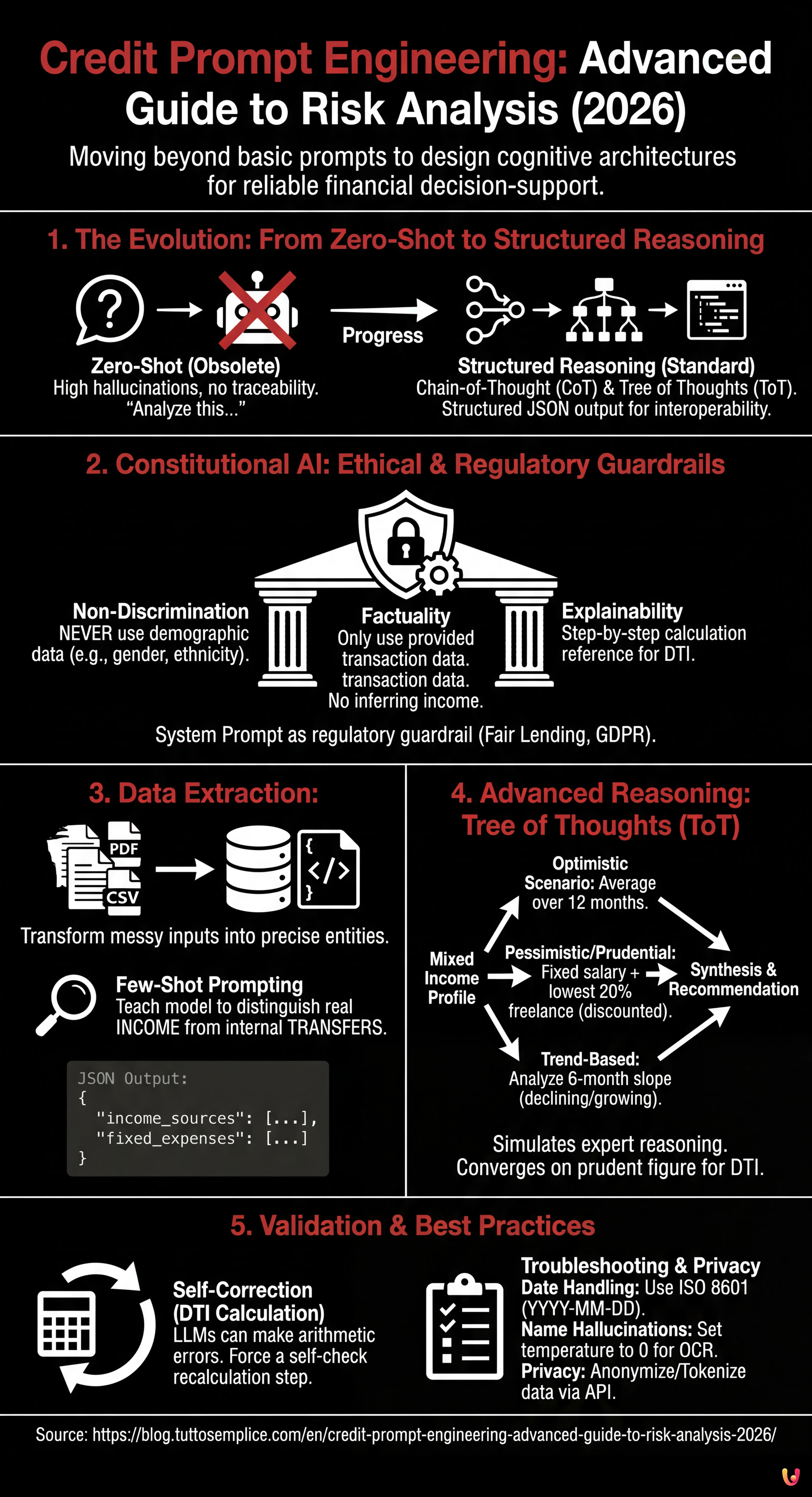 Credit Prompt Engineering: Advanced Guide to Risk Analysis (2026) - Summary Infographic