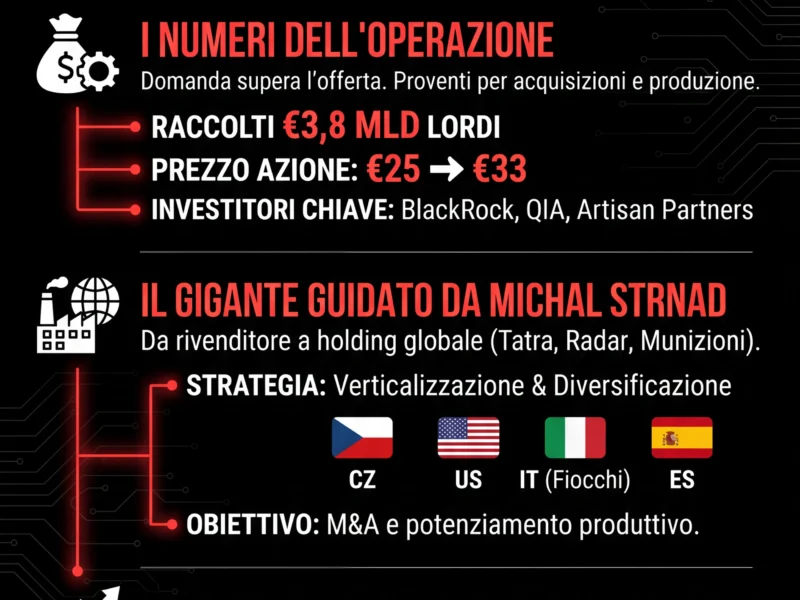 Infografica: CSG: Debutto Record ad Amsterdam, +31% per il Colosso della Difesa