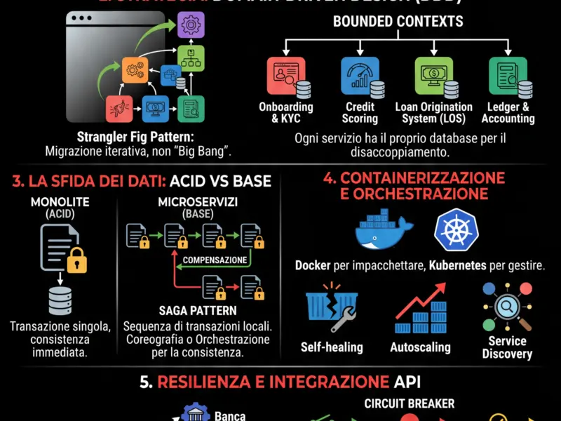 Infografica: Da Monolite a Microservizi: Guida alla Migrazione nel Credito