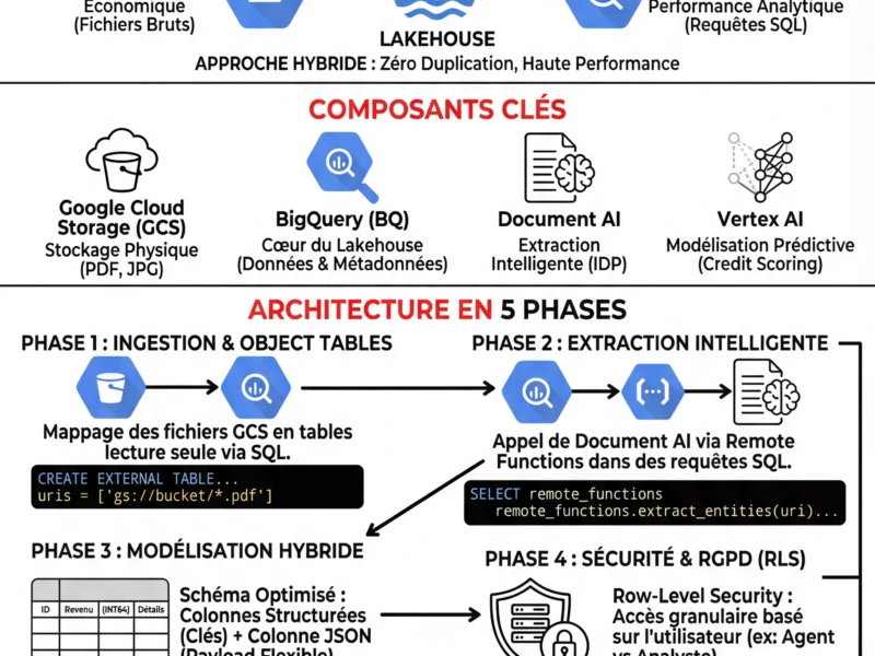 Infografica: Data Lakehouse Google Cloud : Architecture pour Donn&eacute;es Hybrides