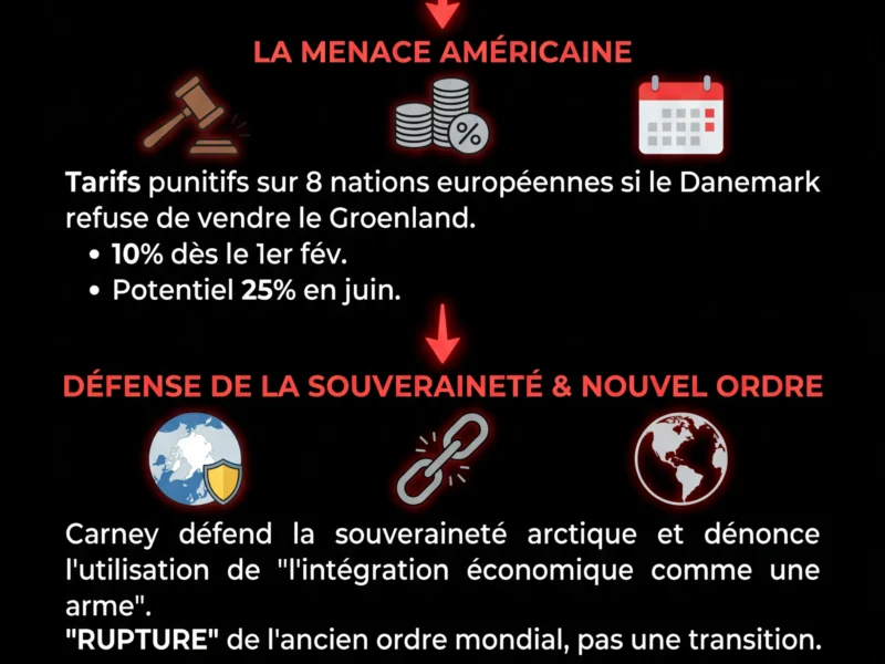 Infografica: Davos 2026 : Carney s'oppose fermement aux tarifs sur le Groenland