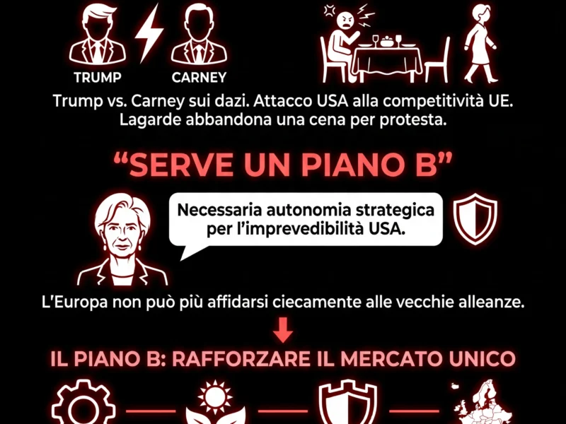 Infografica: Davos 2026, Lagarde avverte: &laquo;Serve un piano B per l'economia europea&raquo;