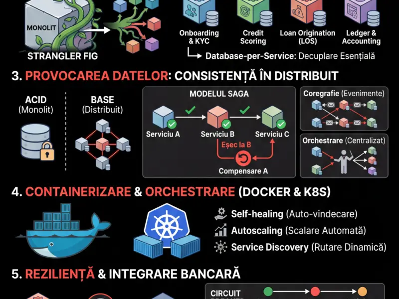 Infografica: De la Monolit la Microservicii: Ghid de Migrare &icirc;n Sectorul Creditelor