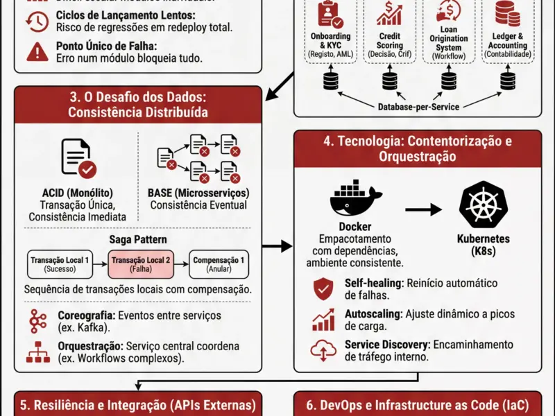 Infografica: De Mon&oacute;lito a Microsservi&ccedil;os: Guia de Migra&ccedil;&atilde;o no Cr&eacute;dito