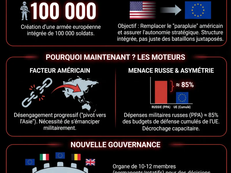 Infografica: D&eacute;fense europ&eacute;enne : Andrius Kubilius appelle &agrave; la cr&eacute;ation d'une arm&eacute;e commune de 100 000 hommes