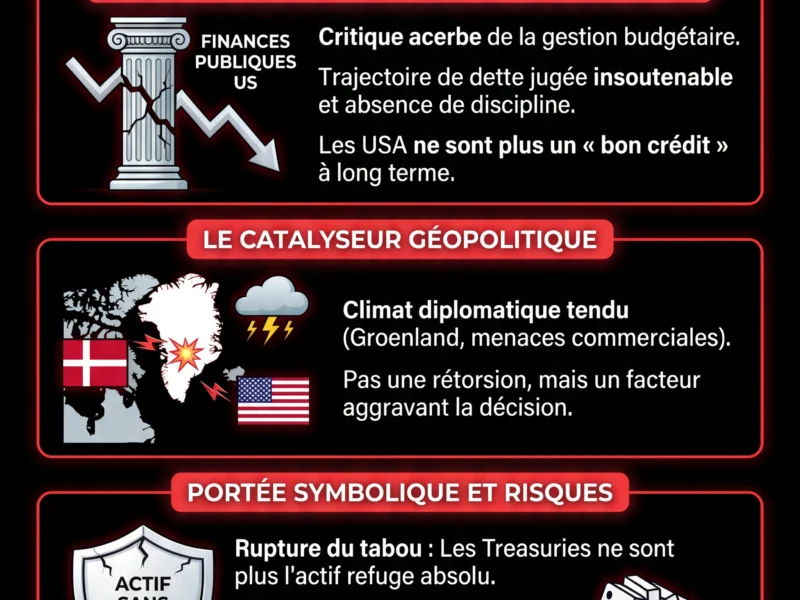 Infografica: Dette am&eacute;ricaine : un fonds danois vend ses bons du Tr&eacute;sor jug&eacute;s &laquo;risqu&eacute;s&raquo;