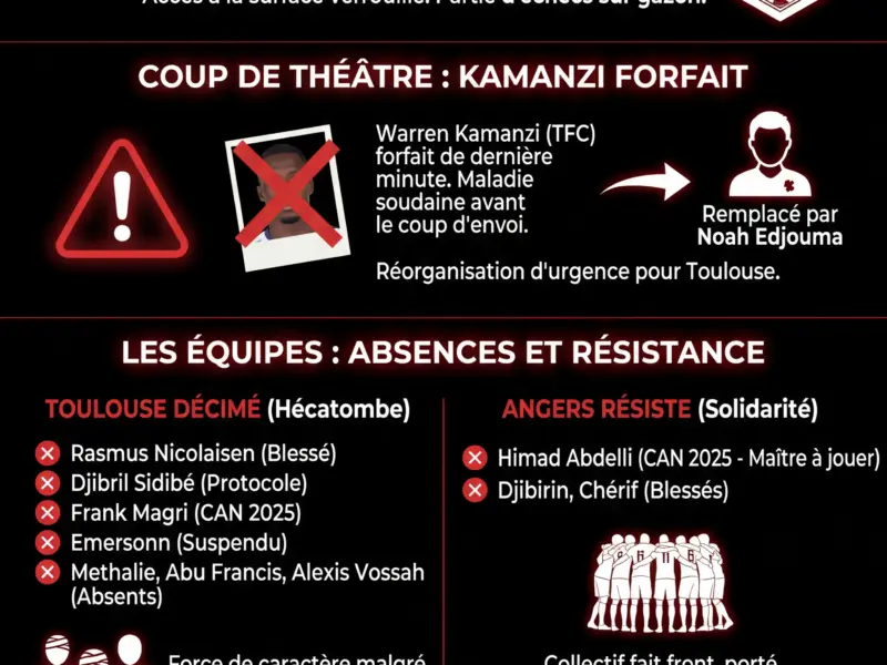 Infografica: DIRECT. Angers - Toulouse : Tension maximale et cadenas d&eacute;fensif en Coupe de France