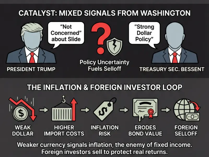 Infografica: Dollar Turbulence Hits $30 Trillion Treasury Market as Greenback Slides
