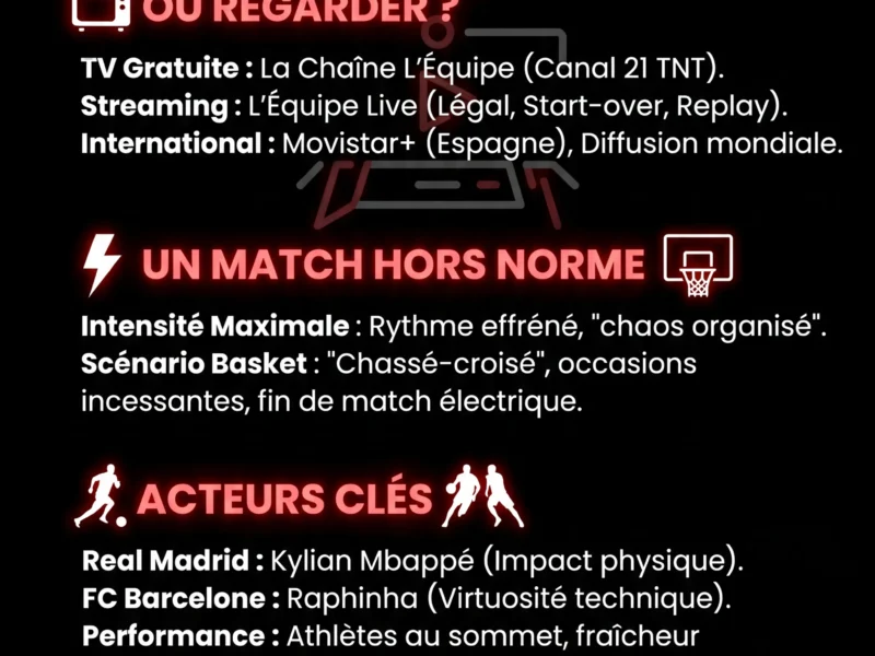 Infografica: FC Barcelone &ndash; Real Madrid : O&ugrave; voir la fin de ce Cl&aacute;sico de folie ?