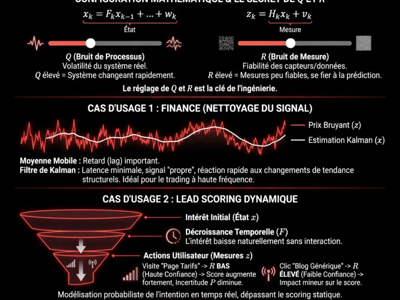 Infografica: Filtre de Kalman : Guide Technique pour la Finance et le Lead Scoring