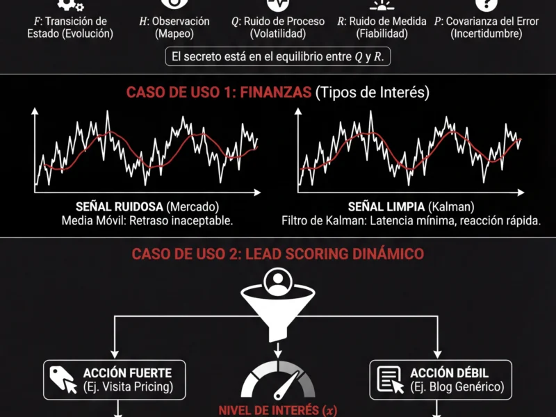 Infografica: Filtro de Kalman: Gu&iacute;a T&eacute;cnica para Finanzas y Lead Scoring