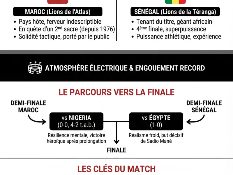 Infografica: Finale CAN 2025 : Maroc - S&eacute;n&eacute;gal, le Choc des Titans &agrave; Rabat
