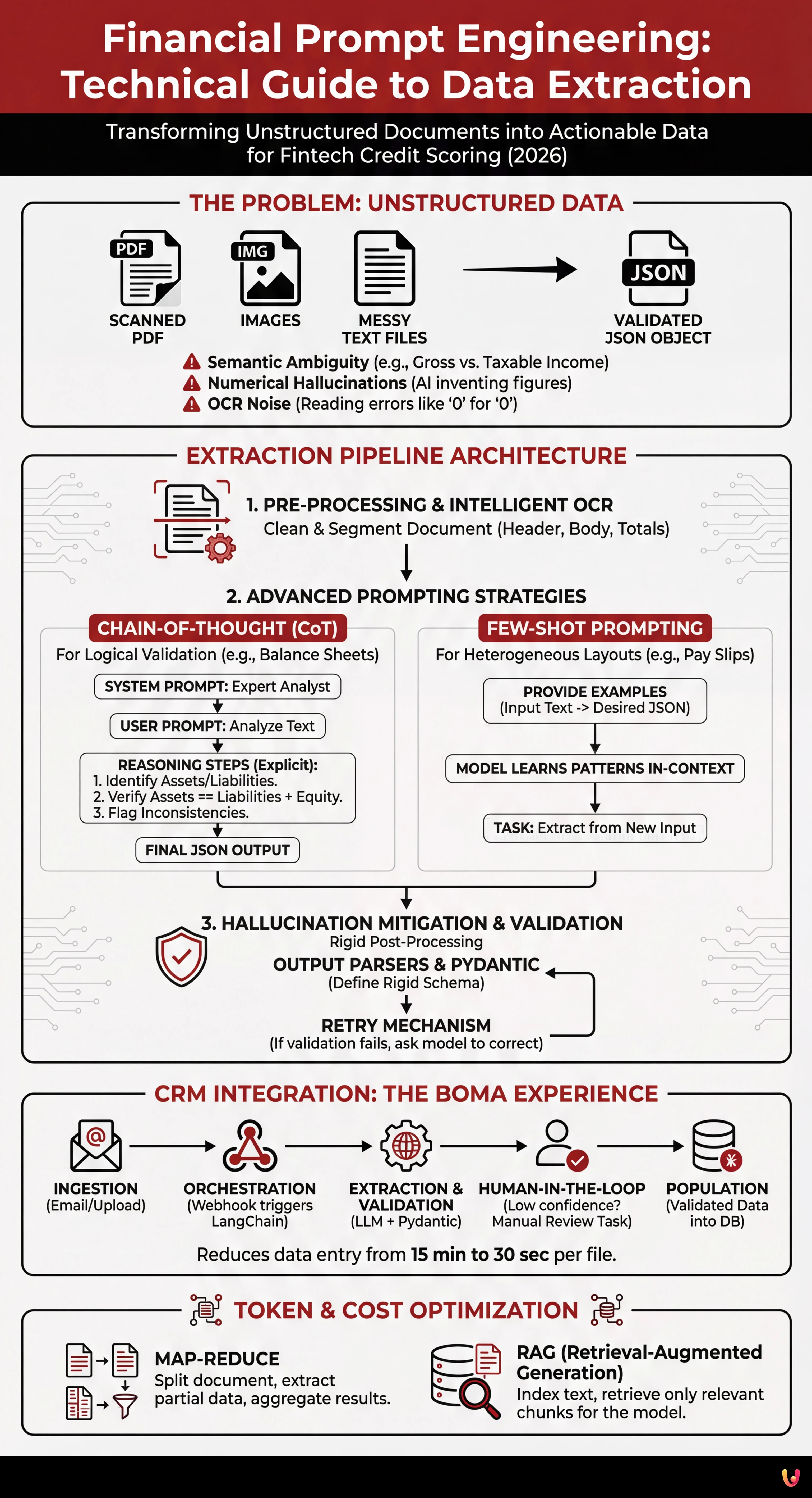 Financial Prompt Engineering: Technical Guide to Data Extraction - Summary Infographic