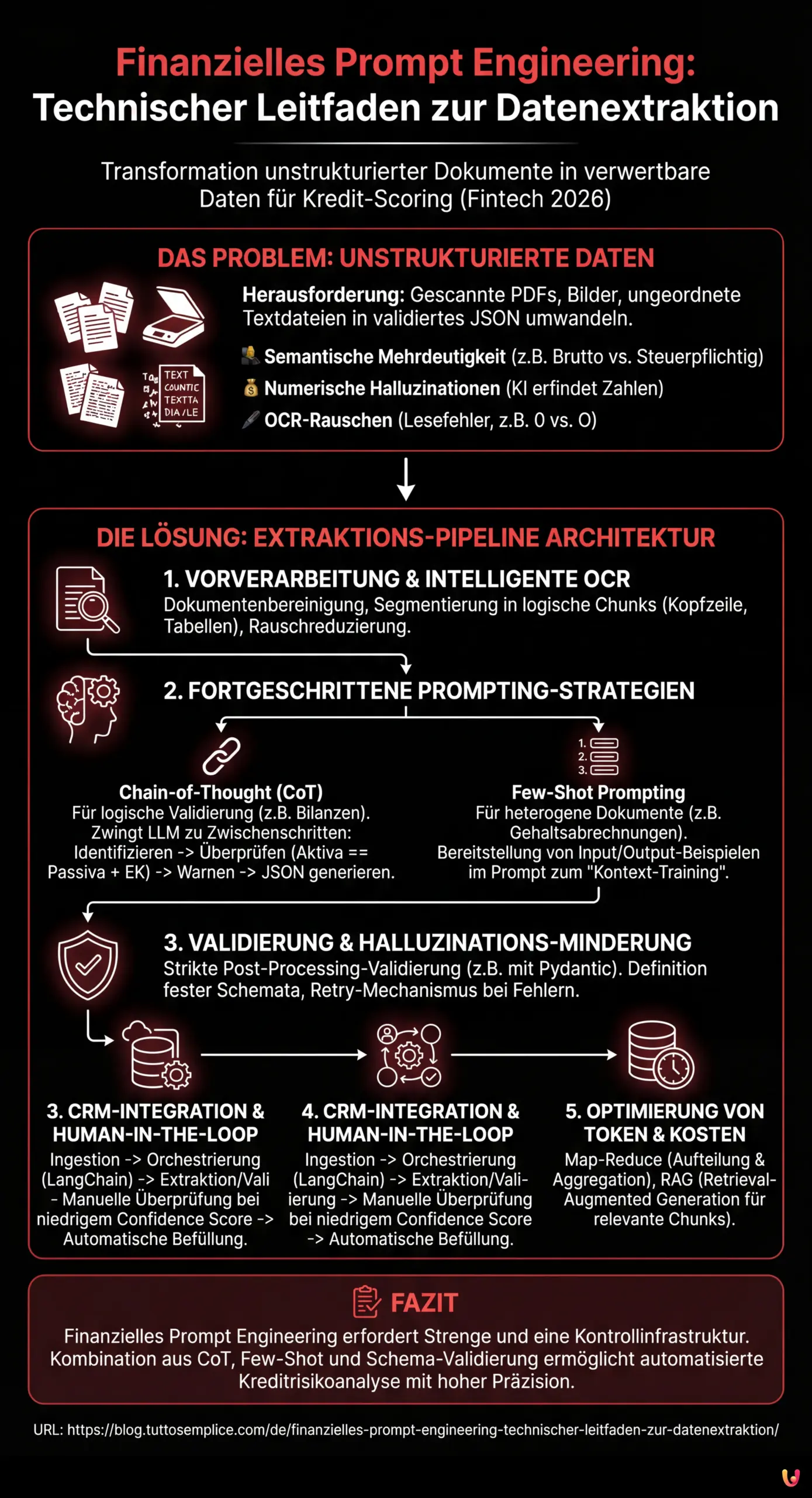 Finanzielles Prompt Engineering: Technischer Leitfaden zur Datenextraktion - Zusammenfassende Infografik